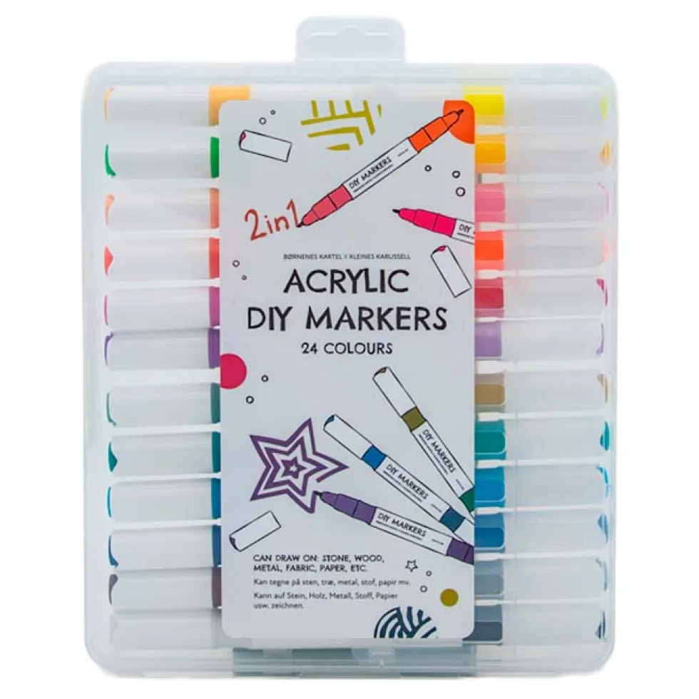 12 Acrylic DIY Markers 2-In-1