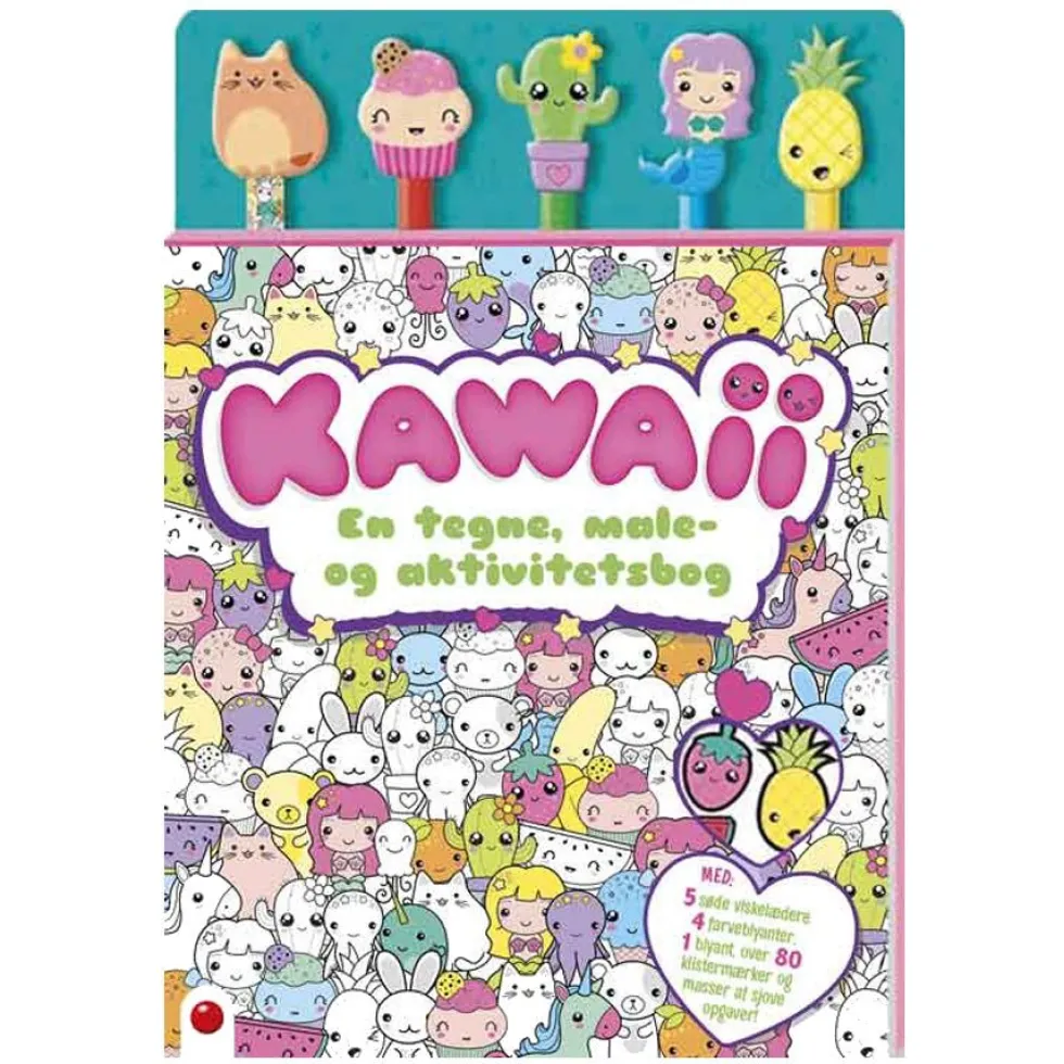 Aktivitetsbog med Blyanter: Kawaii