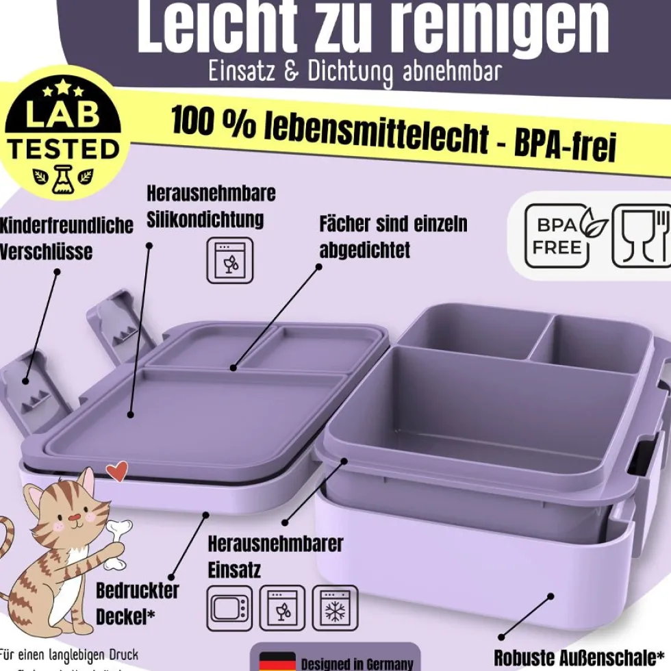 Bento COMPACT Madkasse med Lilla Enhjørning (650 ml)
