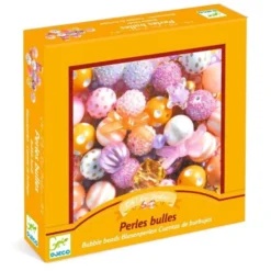 Bubble Plastperler med Guld Farver