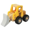 Bulldozer i træ med gummihjul