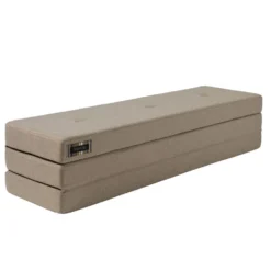 by KlipKlap 3-fold madras, 180 cm sand med sand knapper