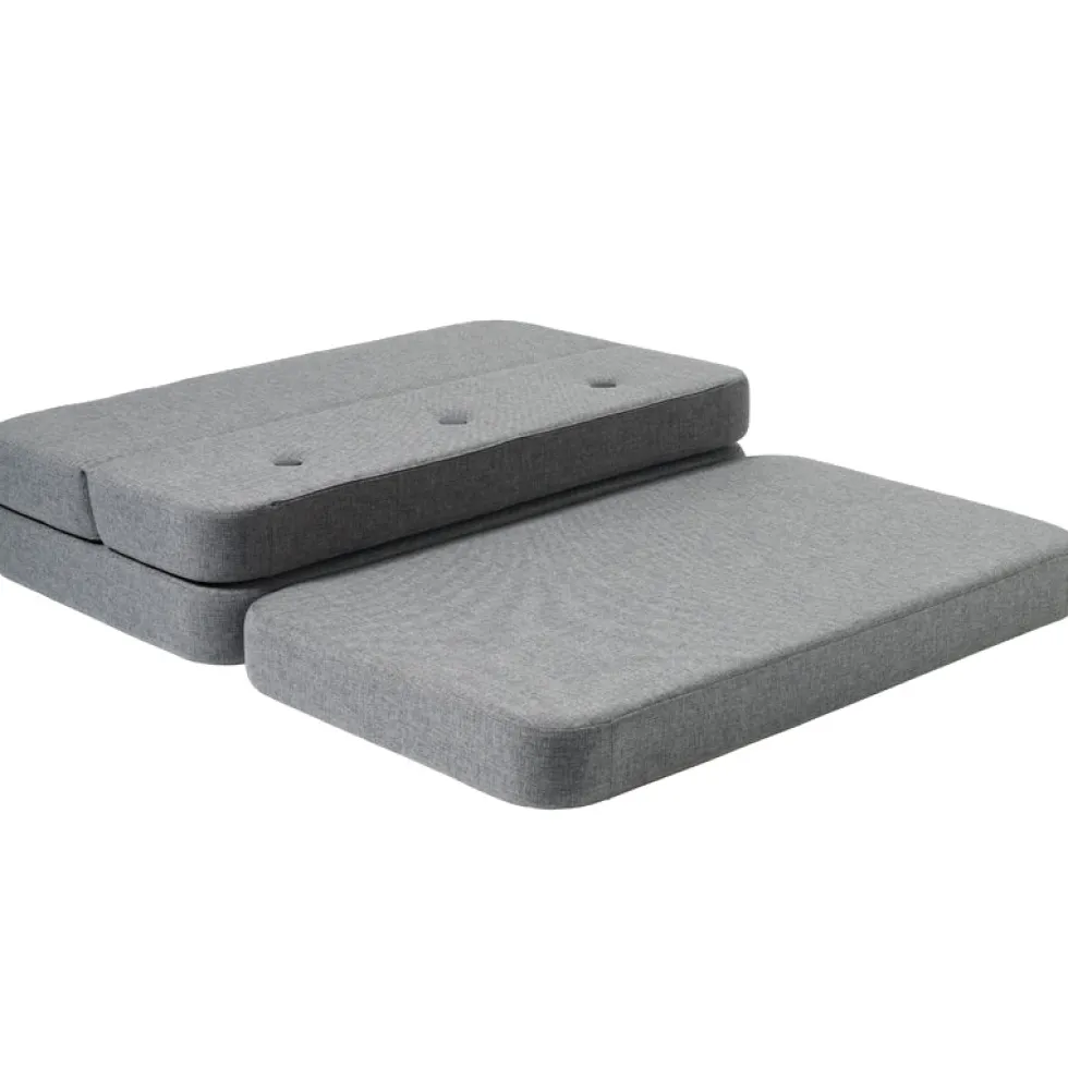 byKlipKlap 3-fold sofa, 120 cm blågrå m grå knap
