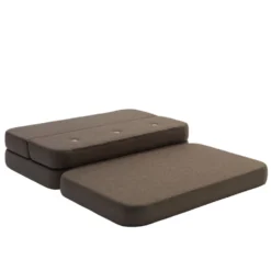 by KlipKlap 3-fold sofa, 120 cm brun med sand knapper