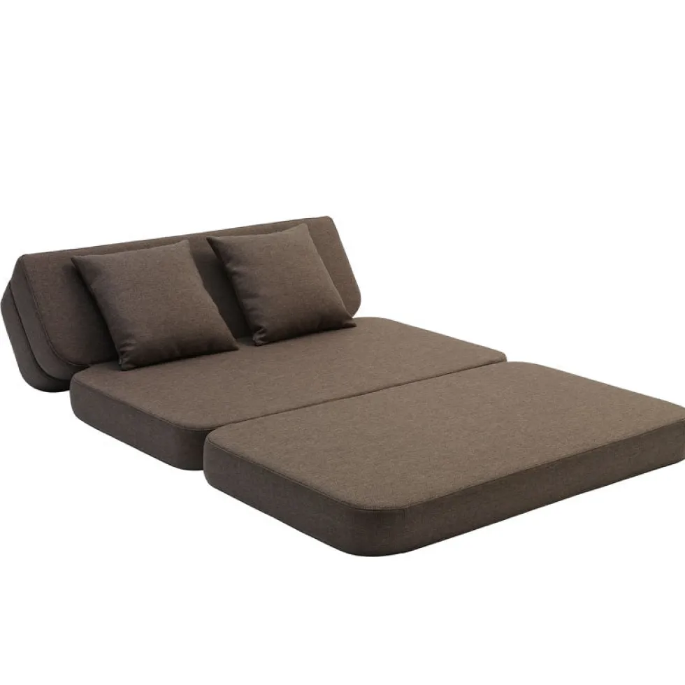 by KlipKlap 3-fold sofa, 120 cm brun med sand knapper