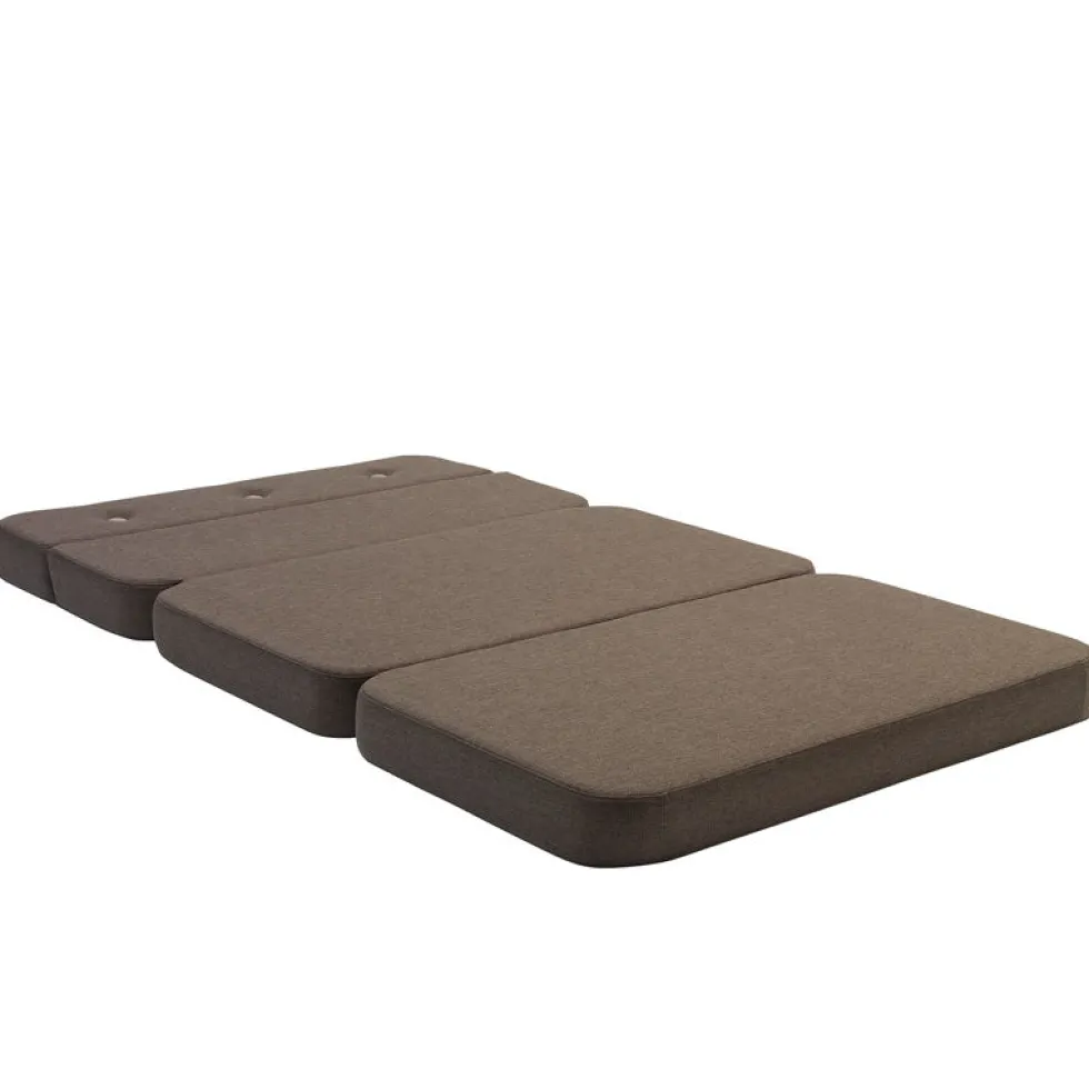 by KlipKlap 3-fold sofa, 120 cm brun med sand knapper