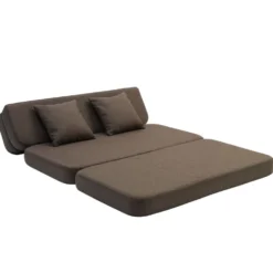 by KlipKlap 3-fold sofa, 140 cm brun med sand knapper