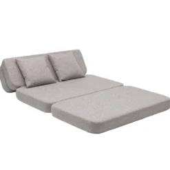 byKlipKlap 3-fold sofa, 120 cm multigrå m grå knap