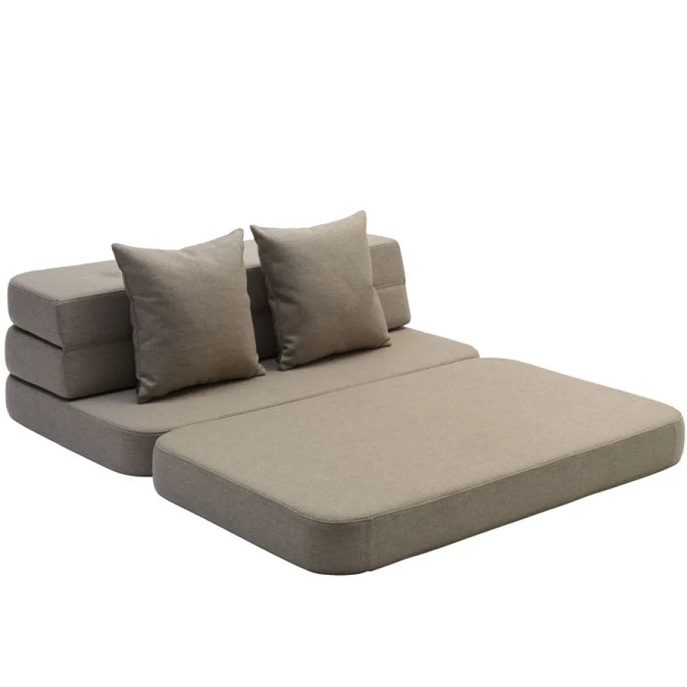 by KlipKlap 3-fold sofa, 120 cm sand med sand knapper