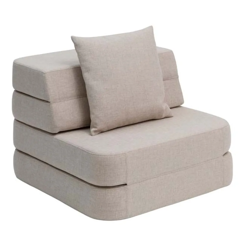 by KlipKlap 3 Fold sofa single, beige med sand knap