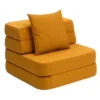 by KlipKlap 3 Fold sofa single, mustard med mustard knap