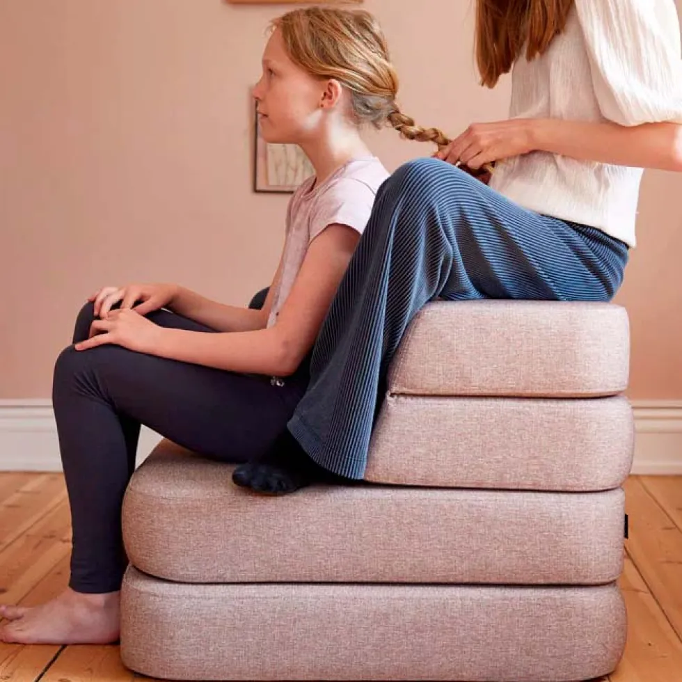 by KlipKlap 3 Fold sofa single soft, soft rose med rose knap