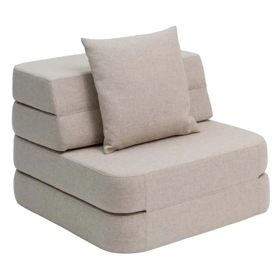 by KlipKlap 3 Fold sofa single soft, beige med sand knap
