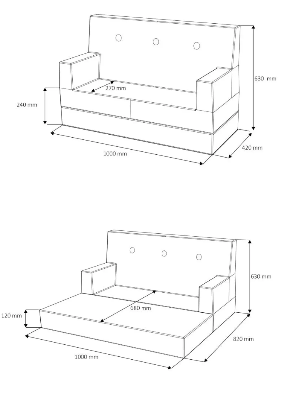 by KlipKlap KK Kids Sofa, beige