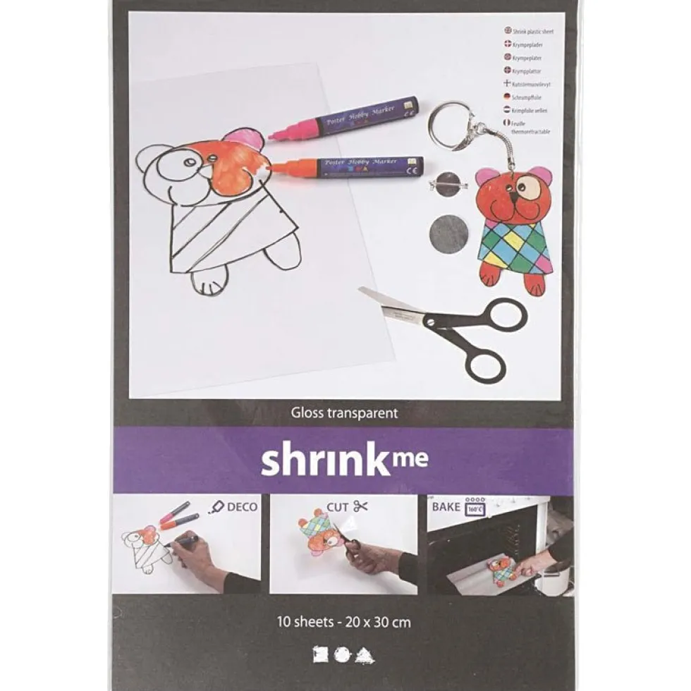 CC hobby krympeplast, 10 ark - gloss transparent