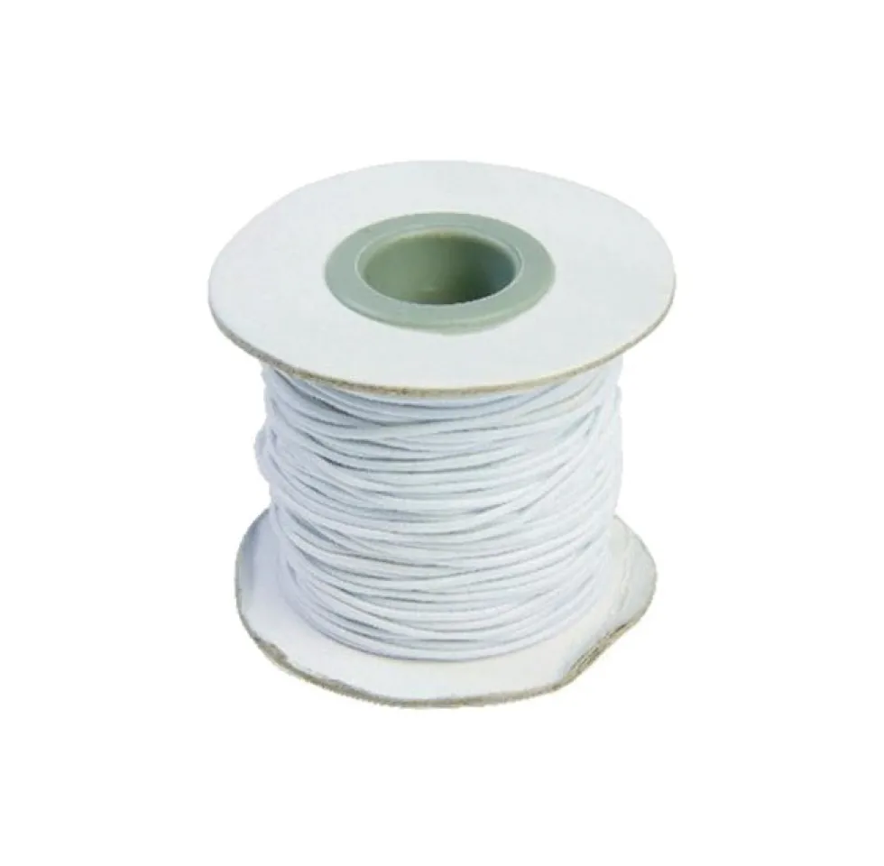 Elastiksnor 25 mtr, hvid