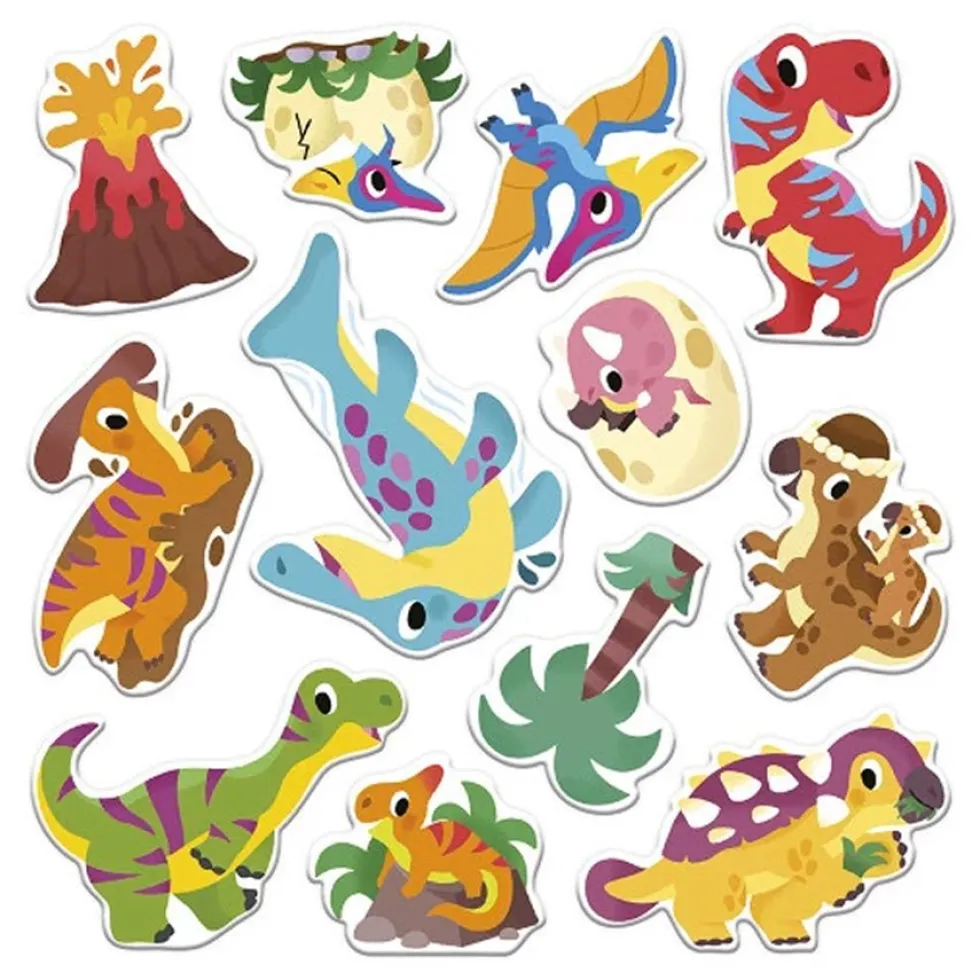 Flytbare Tykke Stickers Dinosaurs