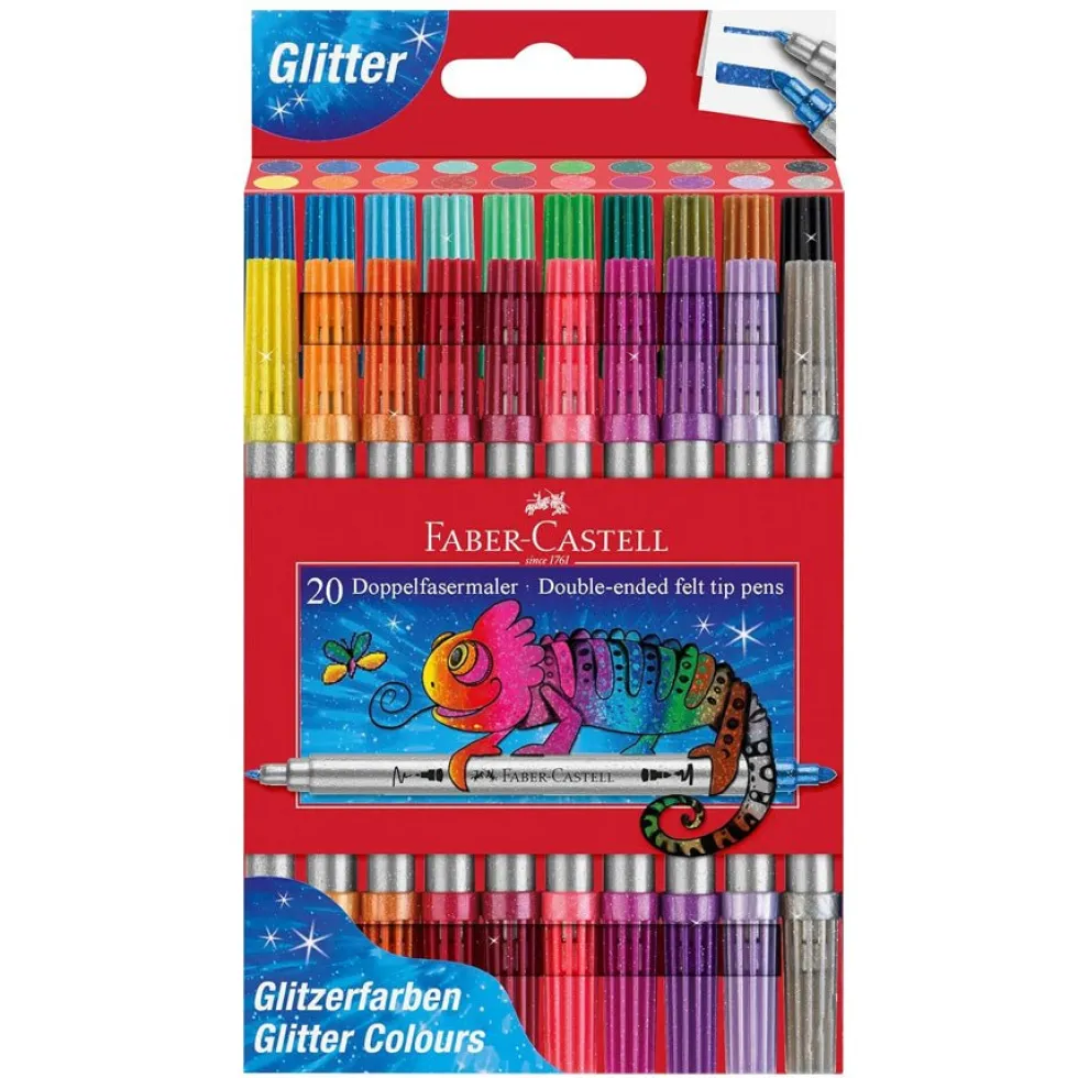 Glitter Tusser med Dobbelt Spids i Tyk/Tynd (20 stk)