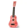 Guitar, lyserød med blomster