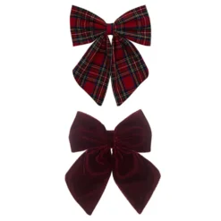 2 Hårsløjfer Red Tartan Agnes Pony Pals