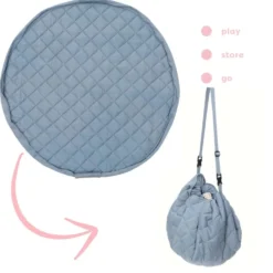 2-I-1 Noomad Dusty Blue Legetæppe & Organizer