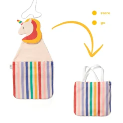 2-I-1 Toto Unicorn Væg Organizer & Tote Bag