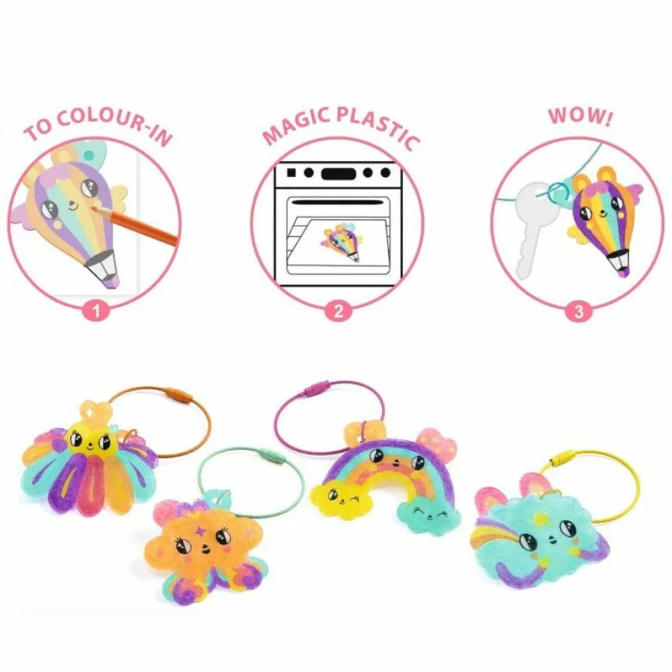 Krympeplast med Kawaii Nøgleringe