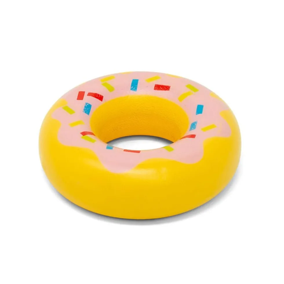 Legemad I Træ Donut Pink Glasur