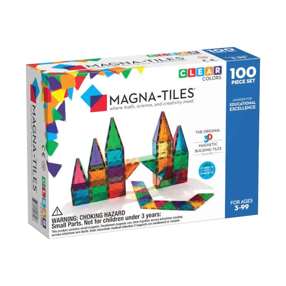 Magna-Tiles byggemagneter, clear - 100 dele