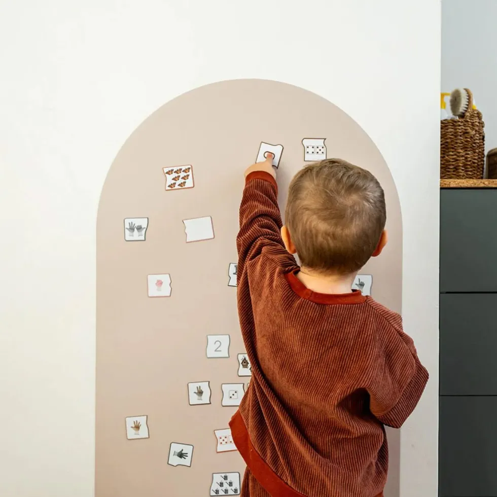 Magnetisk Tavle Med Rund Top i Rosa Beige (100 x 58 cm)