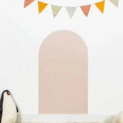 Magnetisk Tavle Med Rund Top i Rosa Beige (100 x 58 cm)