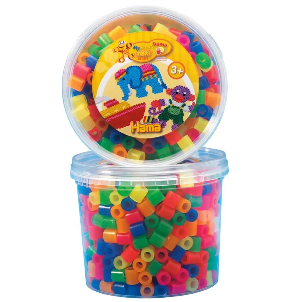 Maxi Perler I Bøtte Neon Farver (600 stk)