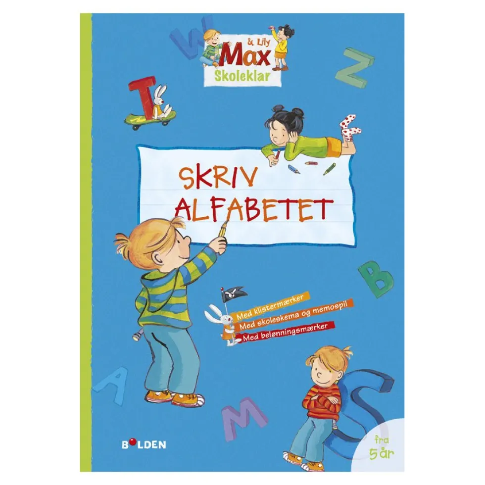 Max skoleklar: Skriv alfabetet