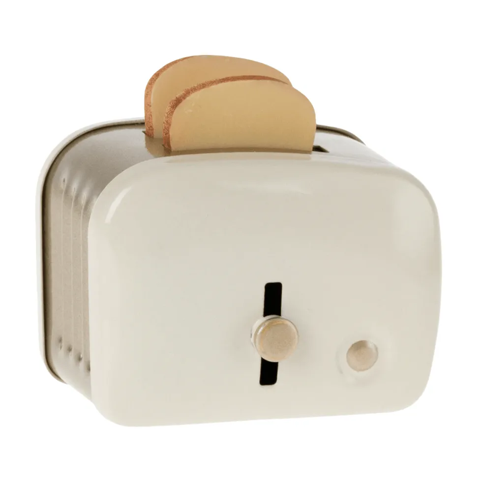 Miniature Toaster Og Brød Off-White