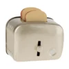 Miniature Toaster Og Brød Sølv