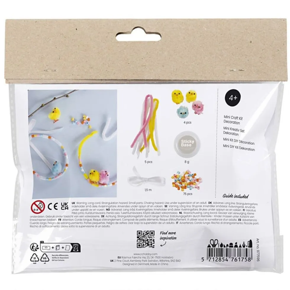 Mini DIY kit Dekoration, asst Farver