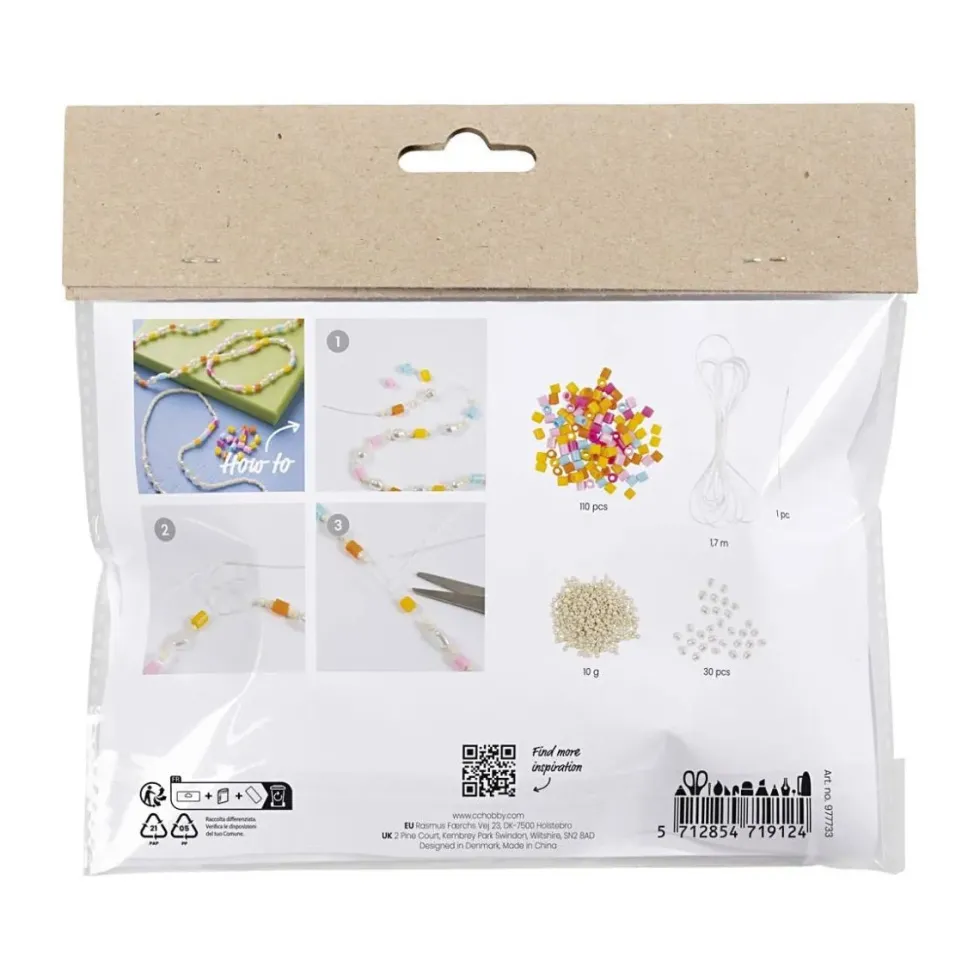 Mini DIY kit smykker, Halskæde og armbånd, ass farver