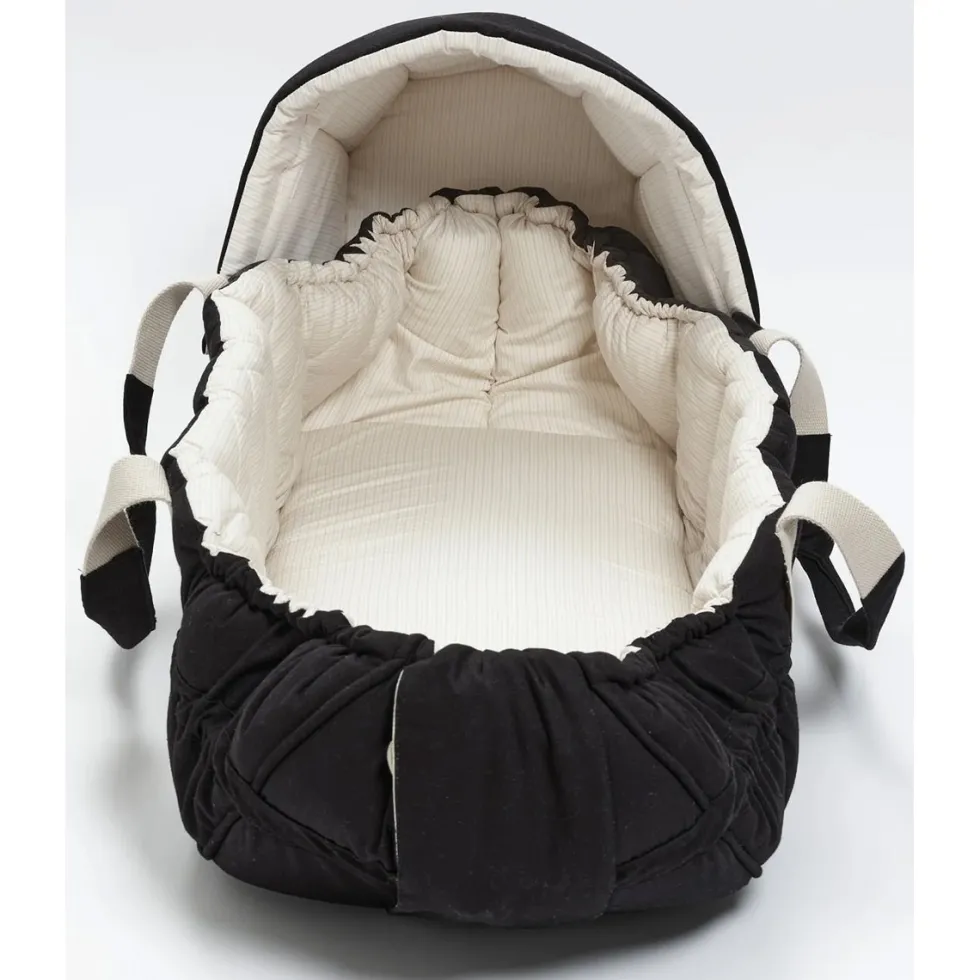 Multifunktionel Kaleche Til Babylift i Black med Cream Solid Striber