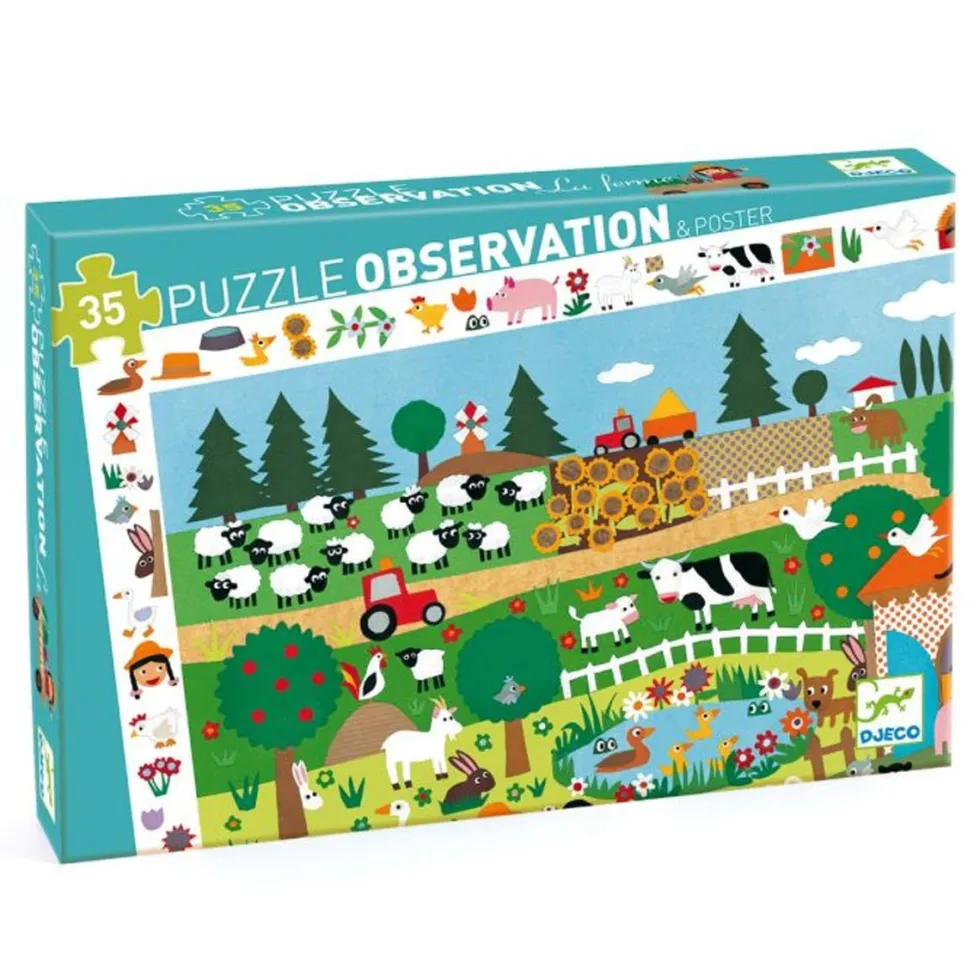 Observationspuslespil med Bondegård (35 brikker)