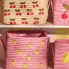 Opbevaringskurv Med Big Lemon Broderi Og Håndtag (small)