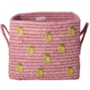 Opbevaringskurv Med Lemons All Over Broderi Og Håndtag (small)