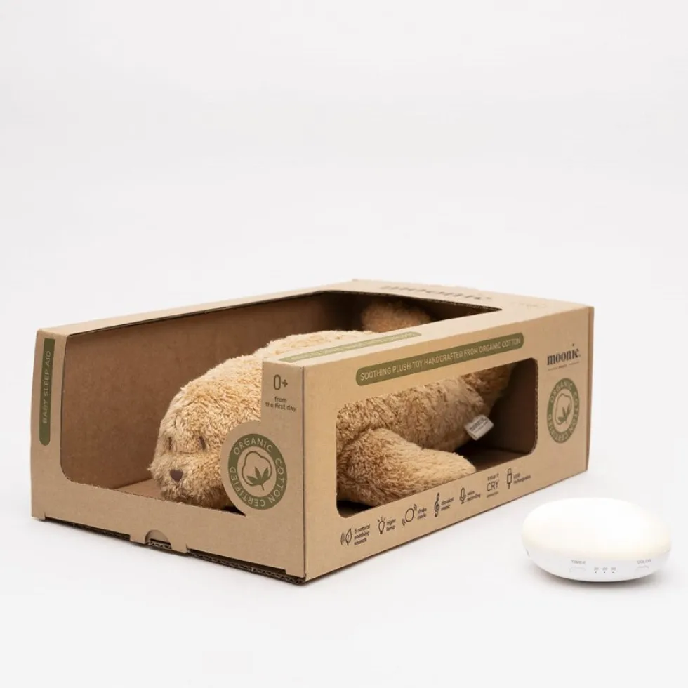 Organic Humming Sæl med Lampe i Cappuccino