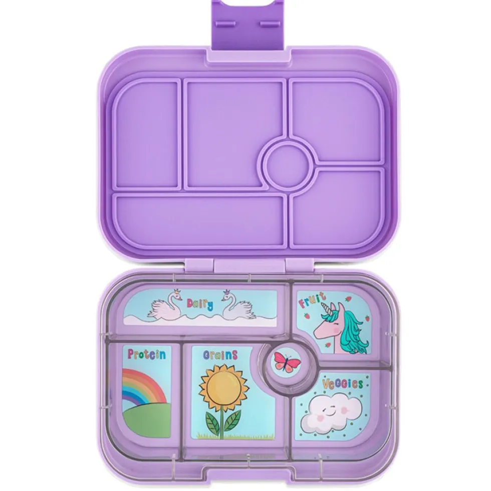 Original Madkasse Med 6 Rum Lavender Purple/Unicorn Tray