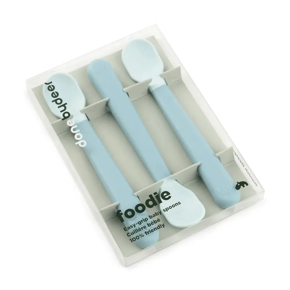 3-Pak Foodie Easy-Grib Baby Ske Blue