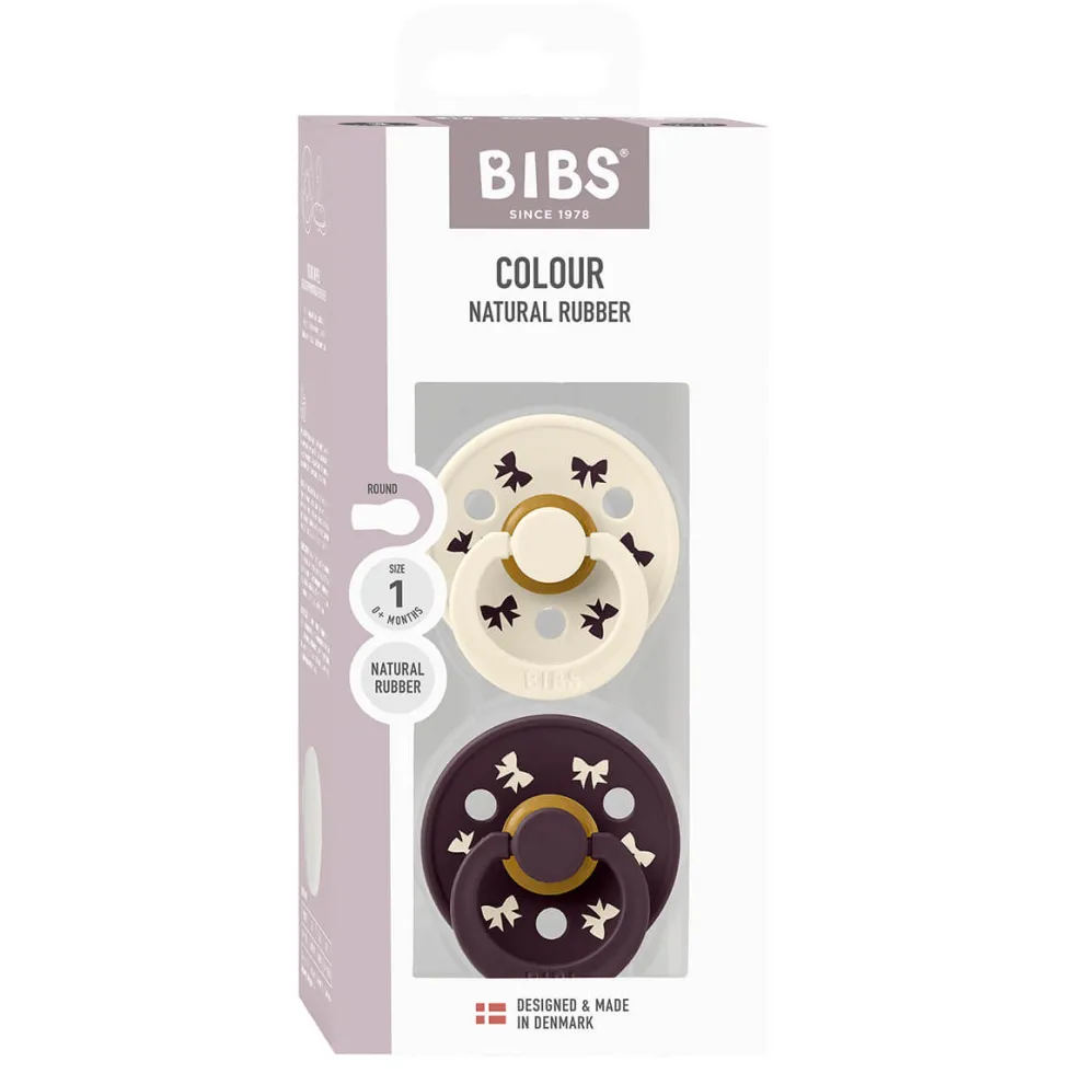 2-Pak Holiday Bow Colour Sut Ivory/Plum (str 1)