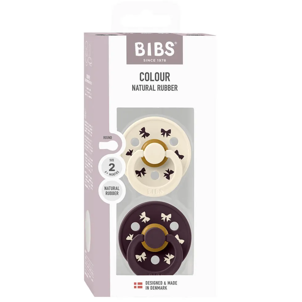 2-Pak Holiday Bow Colour Sut Ivory/Plum (str 2)