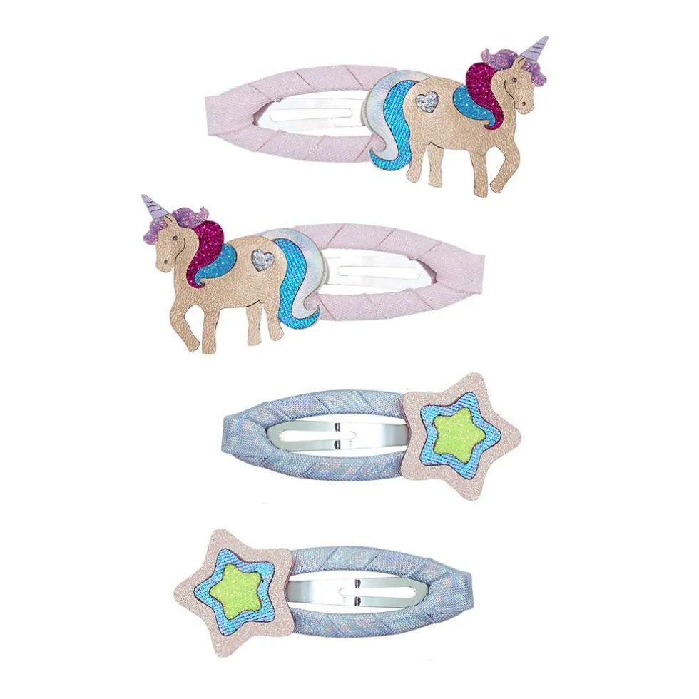 4-Pak Hårspænder Magical Unicorn