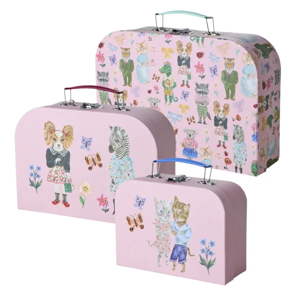 3-Pak Papkuffert Med Nathalie LéTé Print Pink