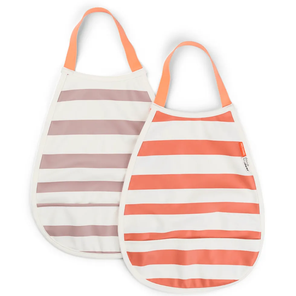 2- Pak Pull-Over Hagesmæk Striber Papaya/Powder