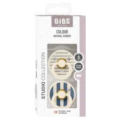 2-Pak Studio Line Sut Med Strib Ivory/Steel Blue (str 2)
